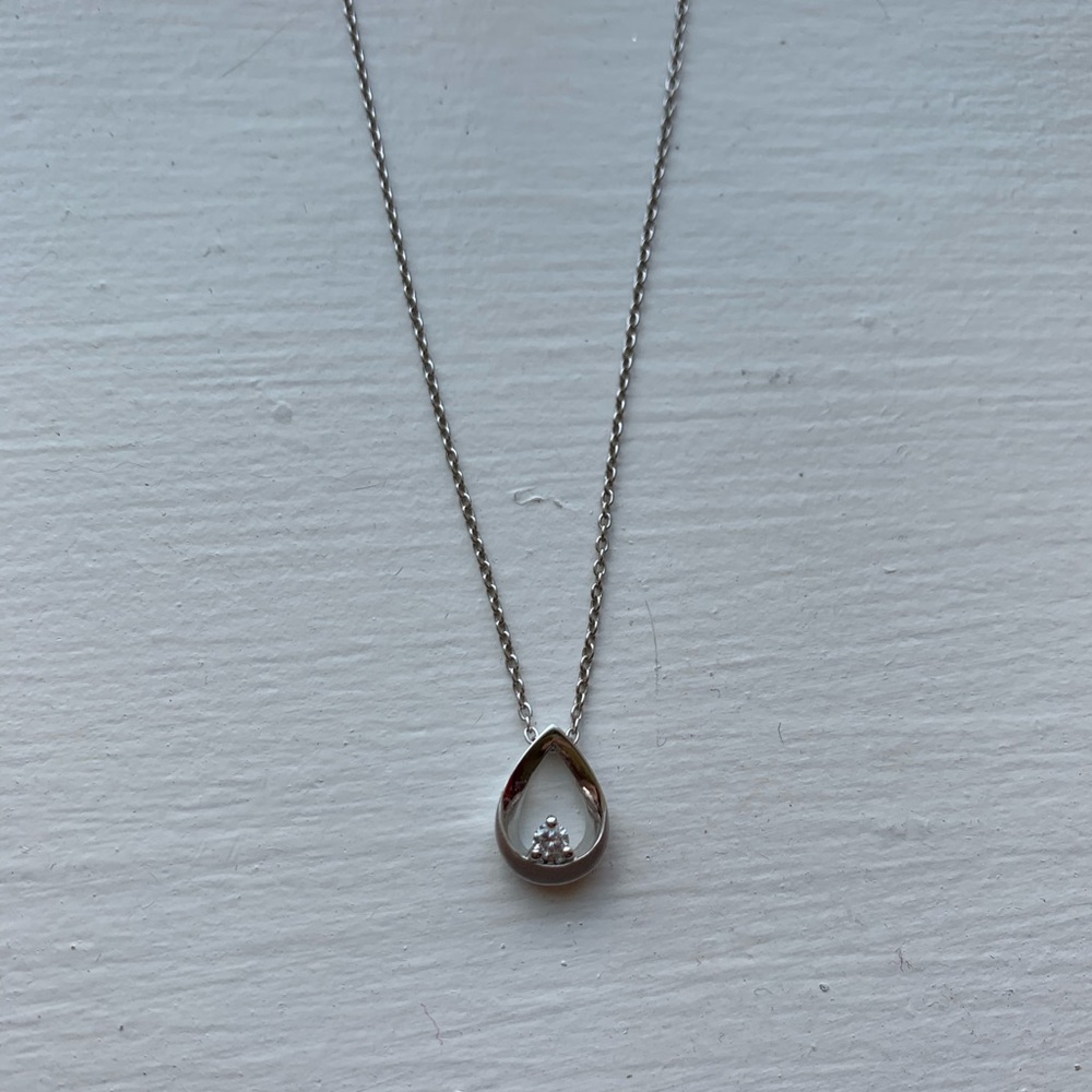 Tear Drop Diamond Necklace